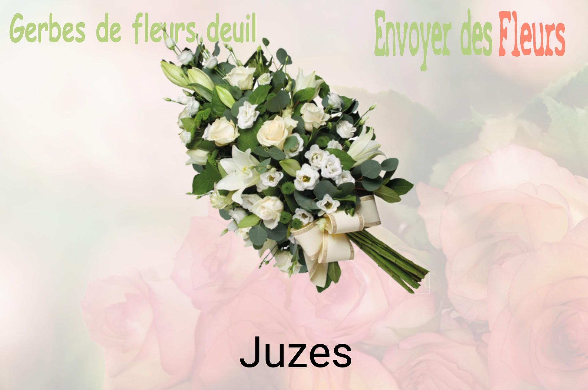 Gerbe de fleurs de deuil livrée à Juzes